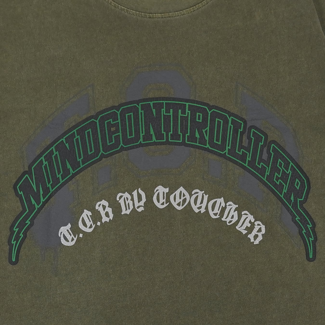 T.C.R MIND CONTROLLER WASHED S/S TEE - GRAY GREEN