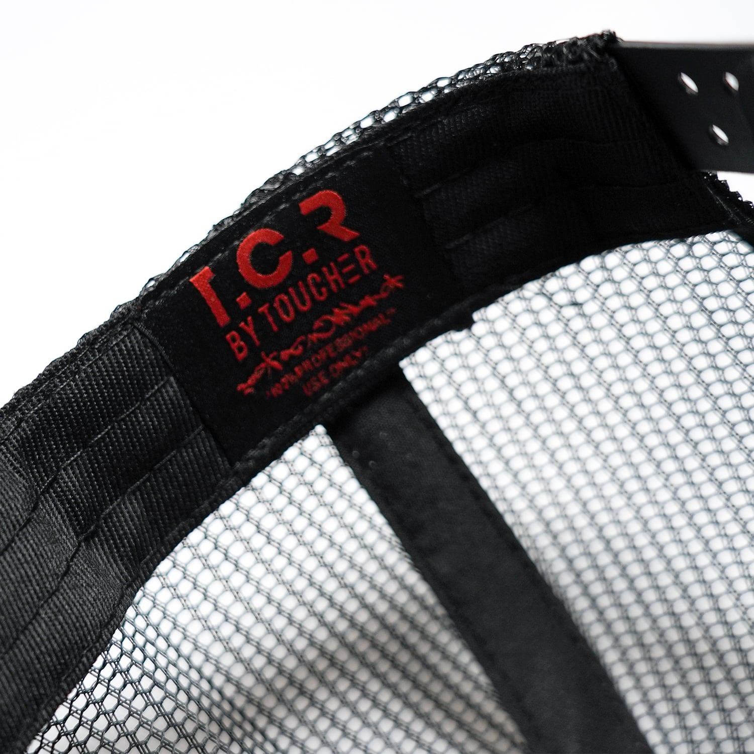 T.C.R MONOGRAM LOGO SUEDE TRUCKER CAP - BLACK