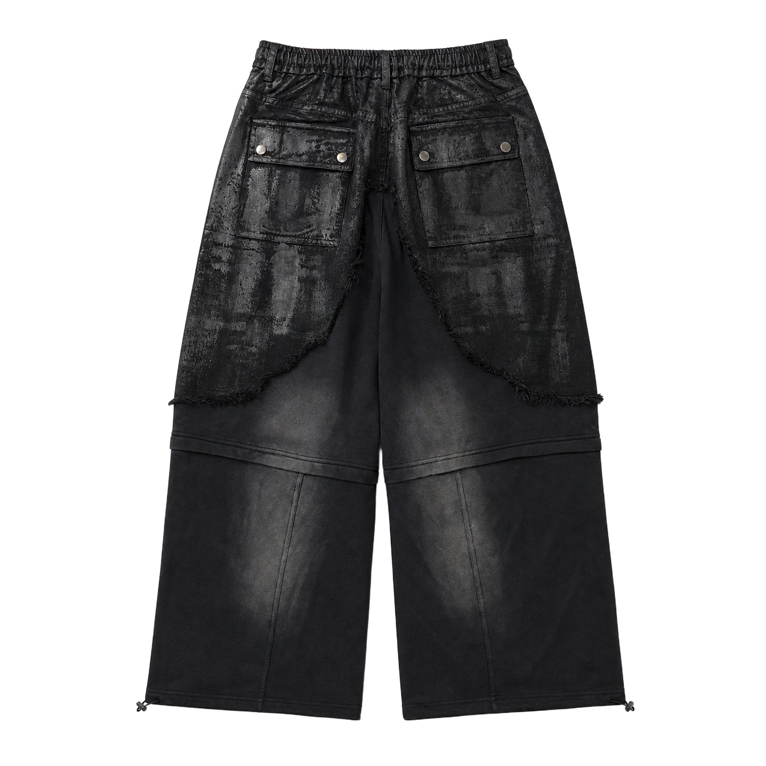 T.C.R SHADOW PHASE CONVERTIBLE BAGGY PANTS - BLACK
