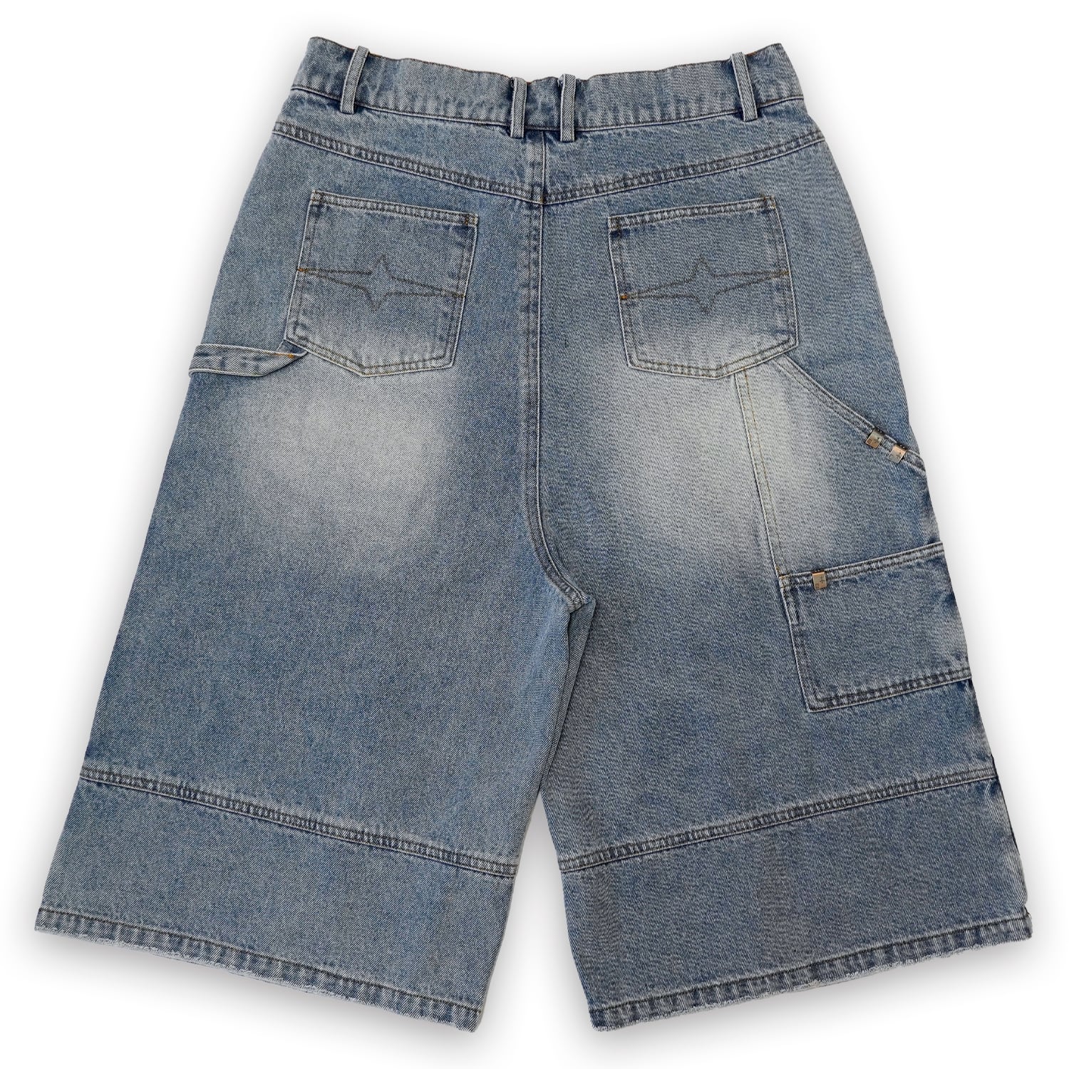 T.C.R DOUBLE KNEE DAMAGE SHORTS - BLUE