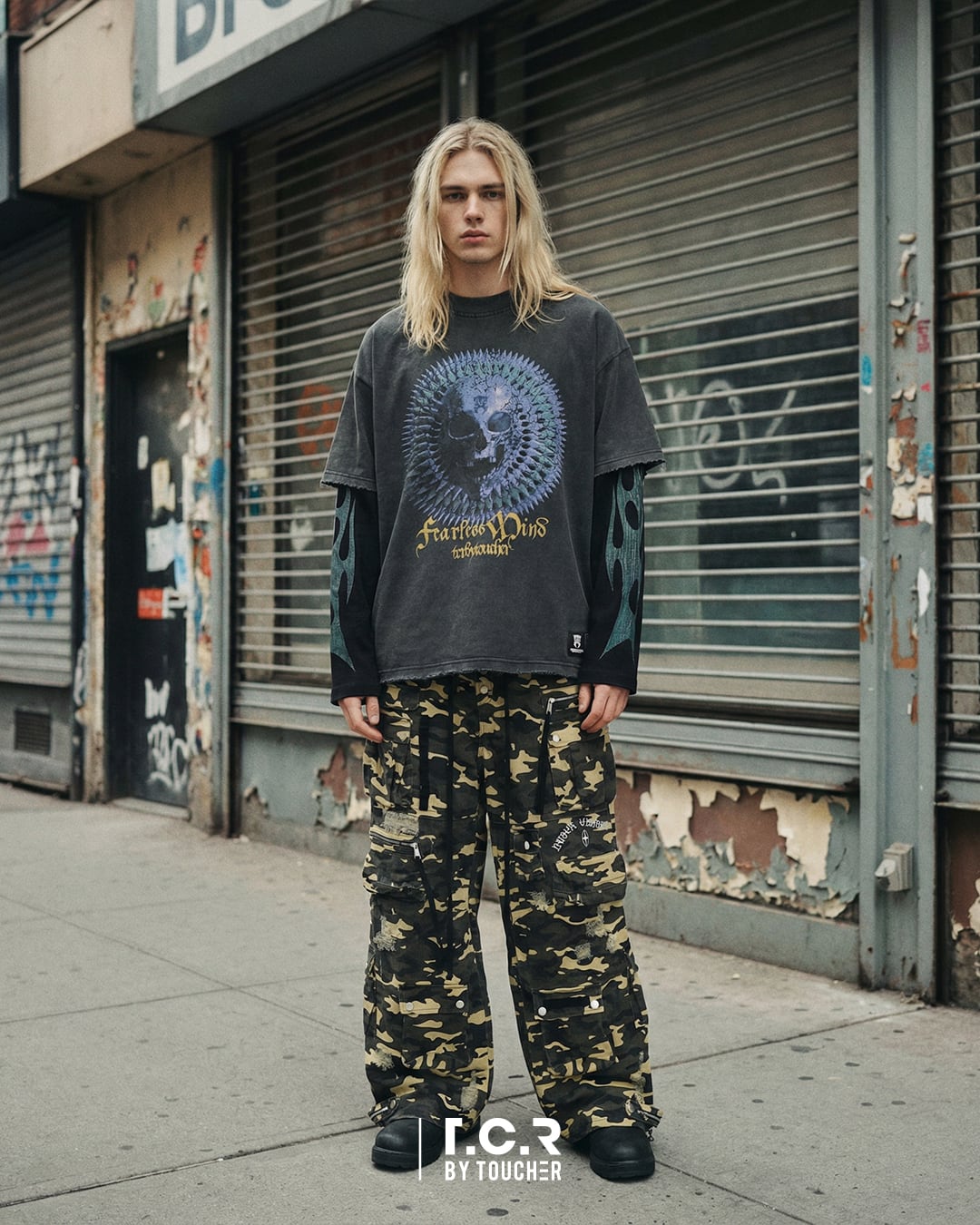 T.C.R FEARLESS MIND LAYERED L/S TEE - GRAY