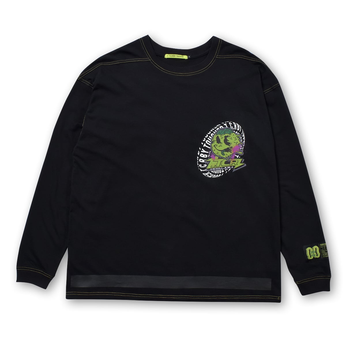 RAVER OVERSIZED L/S TEE - BLACK/YELLOW