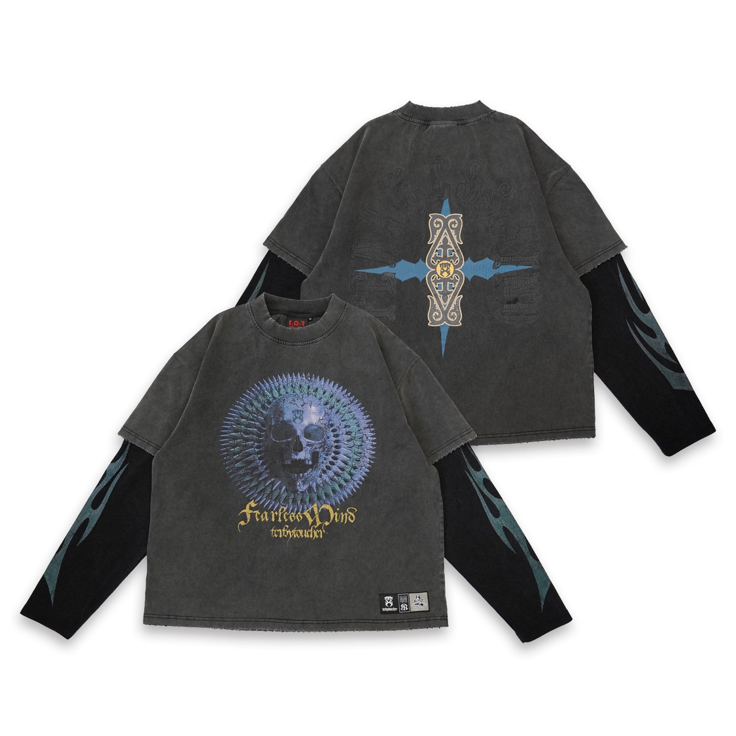 T.C.R FEARLESS MIND LAYERED L/S TEE - GRAY