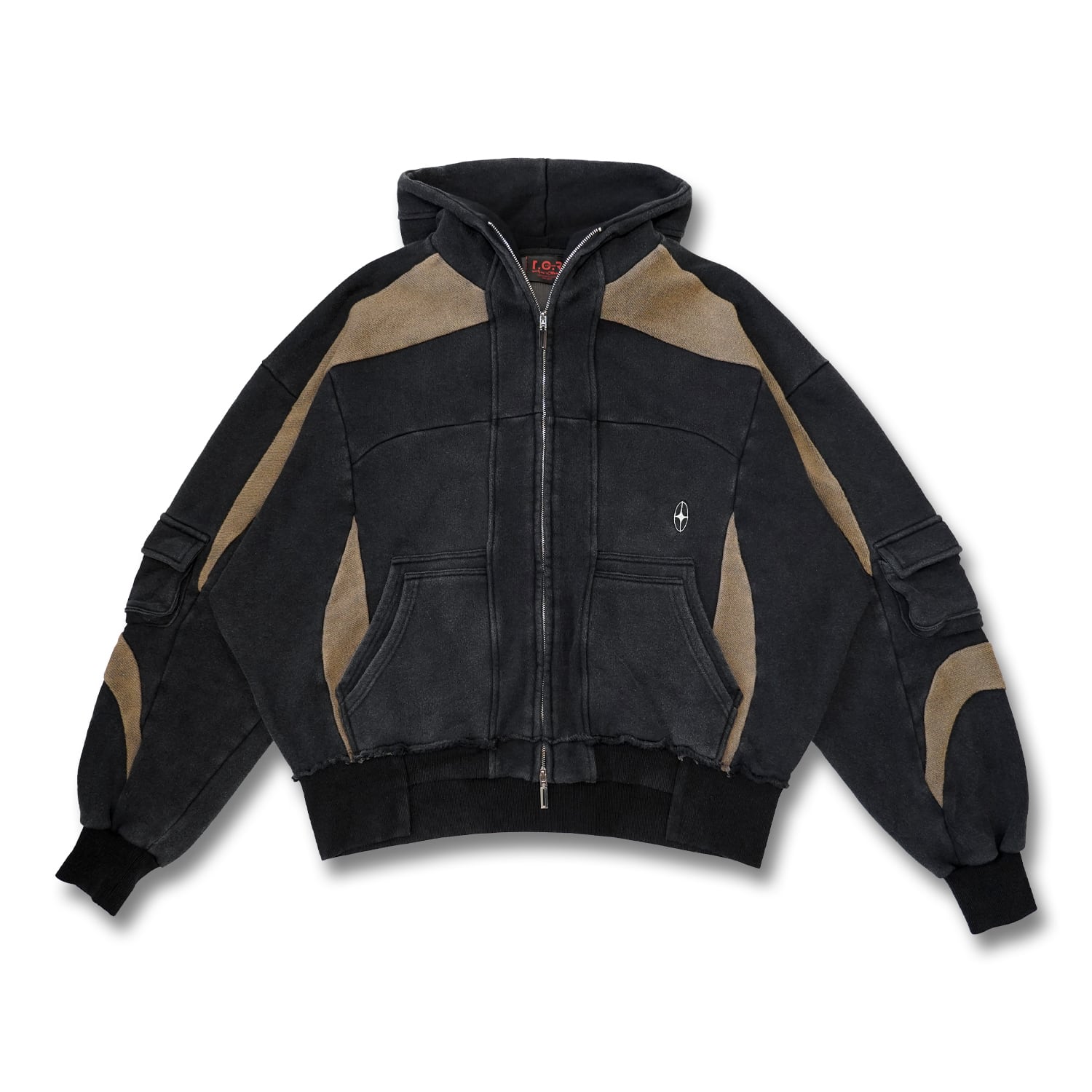 T.C.R ?DARK RIDER ZIP-UP HOODIE - BLACK