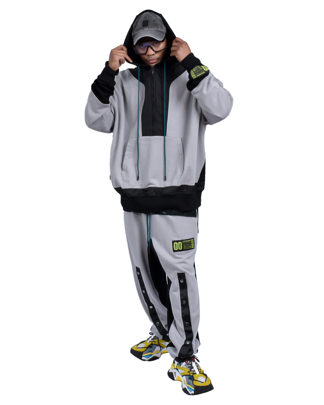 TCR ESSENTIAL TECH HOODIE - GRAY/BLACK