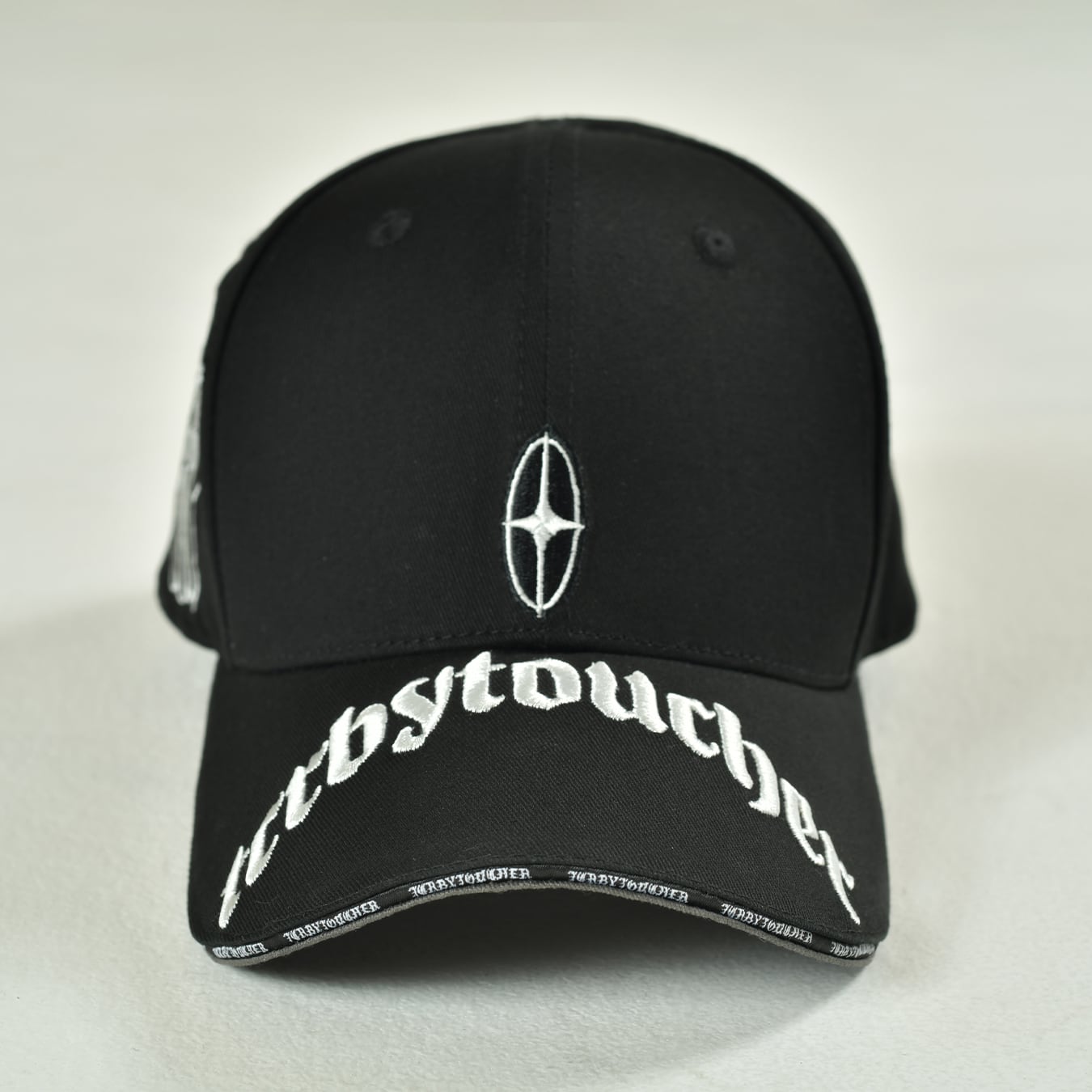 T.C.R VISOR LOGO 6PANEL JESUS CAP - BLACK