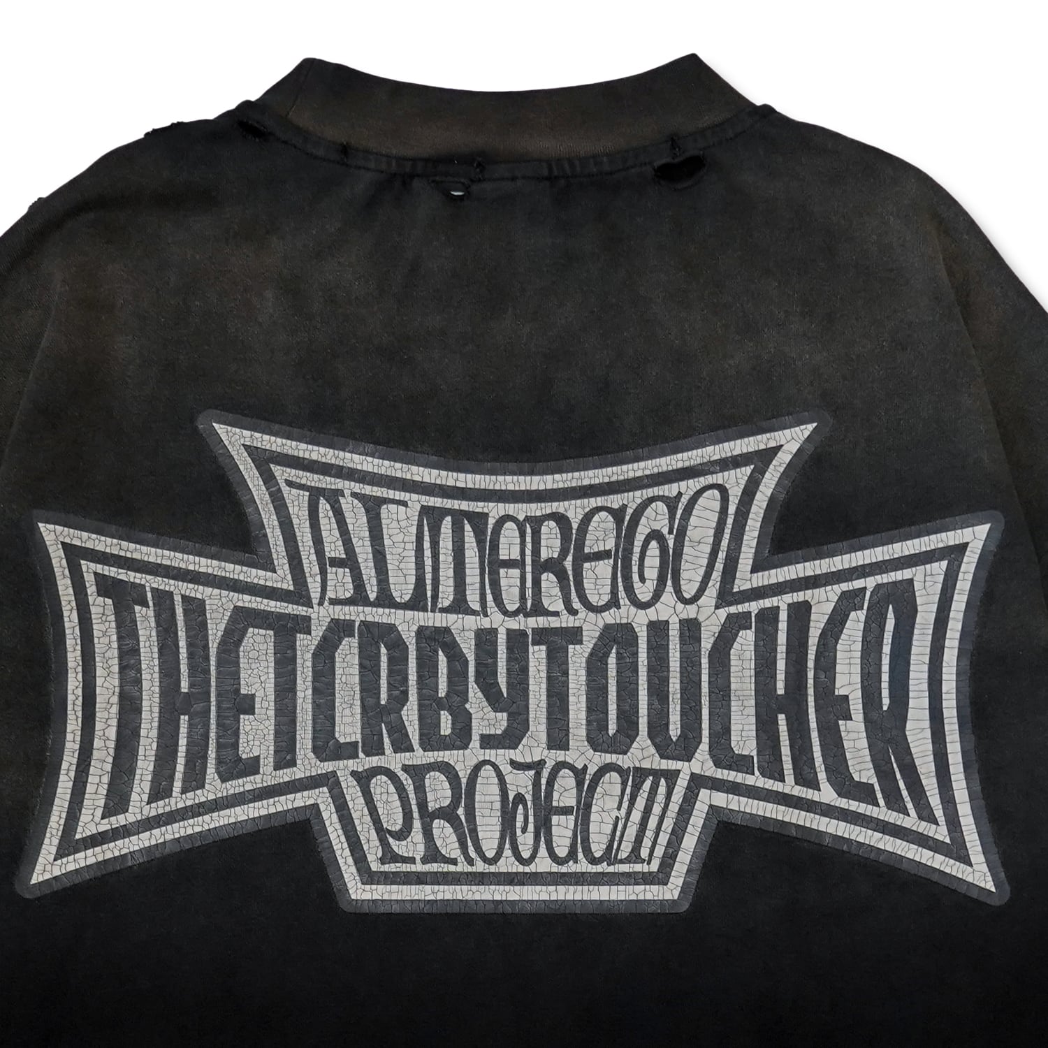 T.C.R TRIBAL SKULL EMBLEM FADED L/S TEE - BLACK