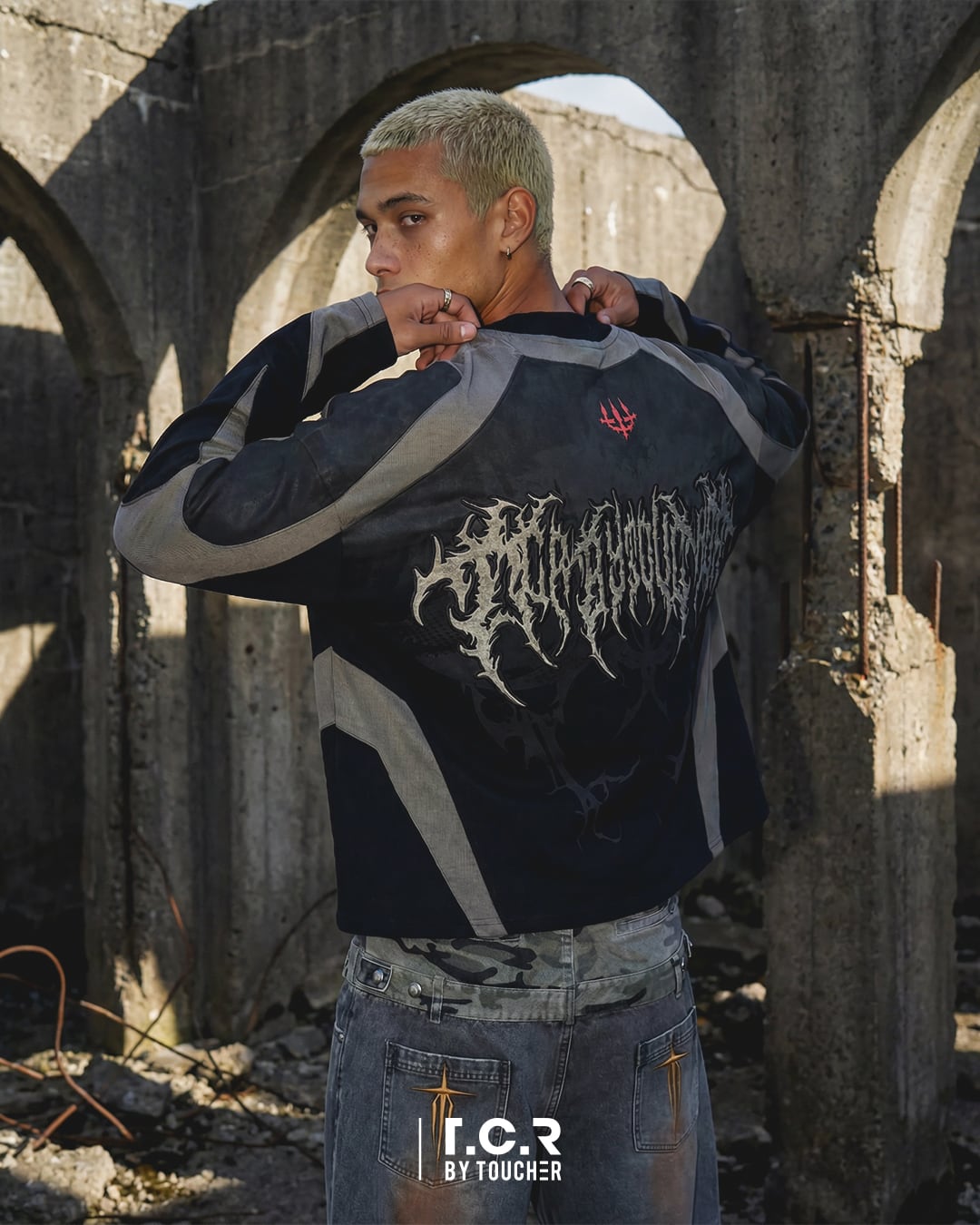 T.C.R MOTO XROSS L/S TEE - BLACK