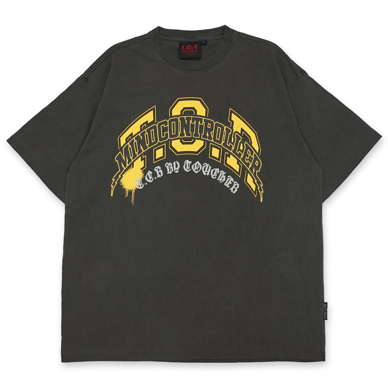 T.C.R MIND CONTROLLER WASHED S/S TEE - DARK GRAY