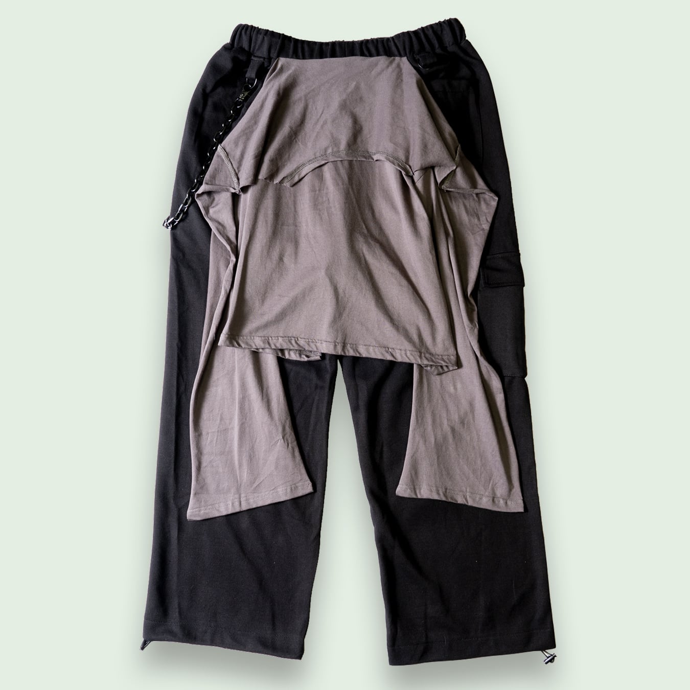 REWORK SWEAT CARGO PANTS - GRAY/BLACK