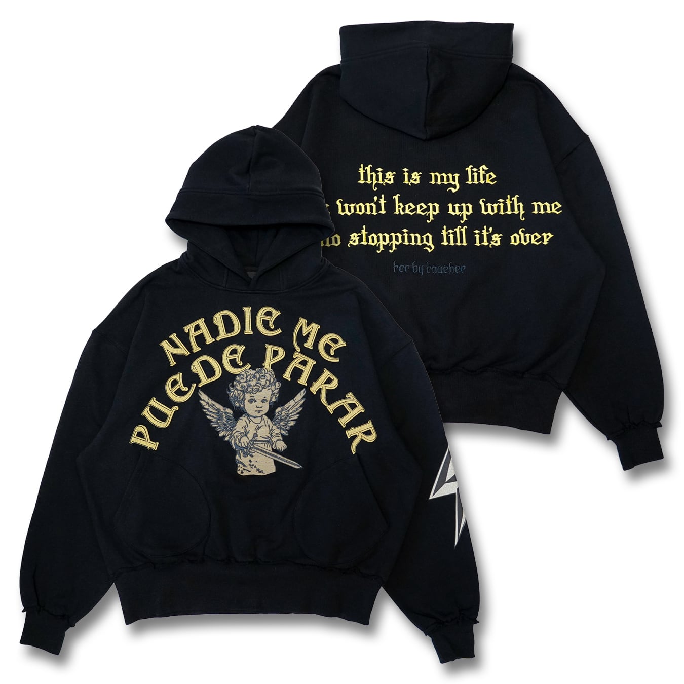 T.C.R NADIE ME PUEDE PARAR PULLOVER HOODIE - BLACK