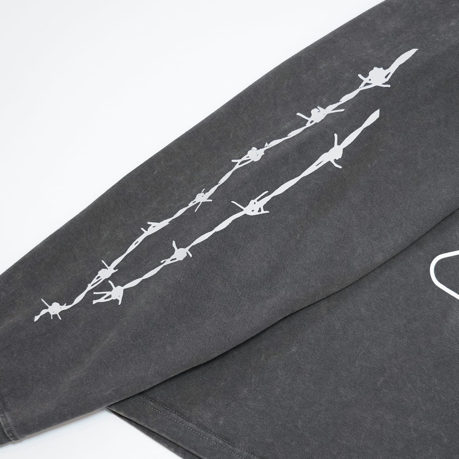 T.C.R JESUS CROSS L/S TEE - OLD GRAY