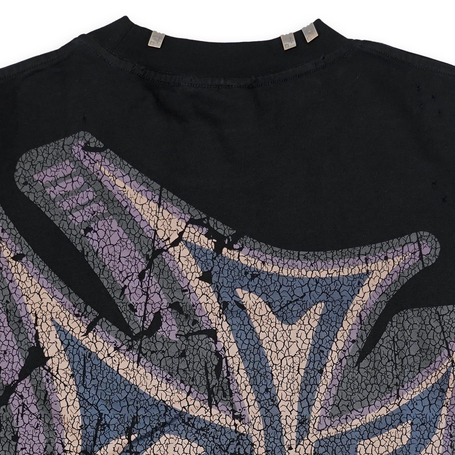 T.C.R CROSS LOGO DAMAGE S/S TEE - BLACK