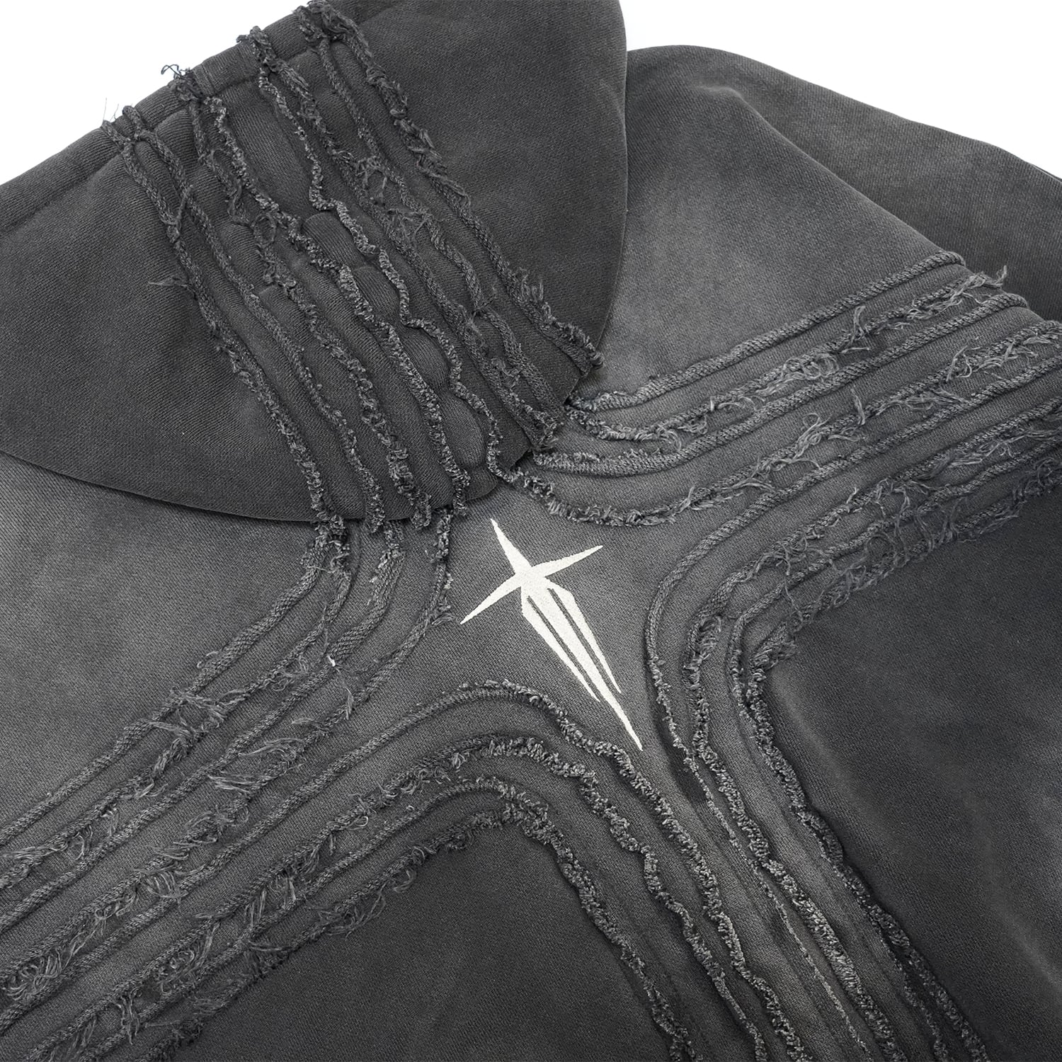 T.C.R DARK KNIGHT CROPPED ZIP HOODIE - BLACK