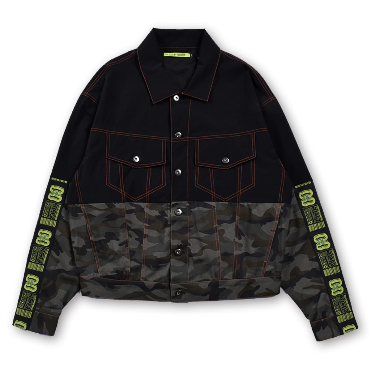 T.C.R EQUIPMENT TRUCKER JACKET V2 - BLACK/CAMO