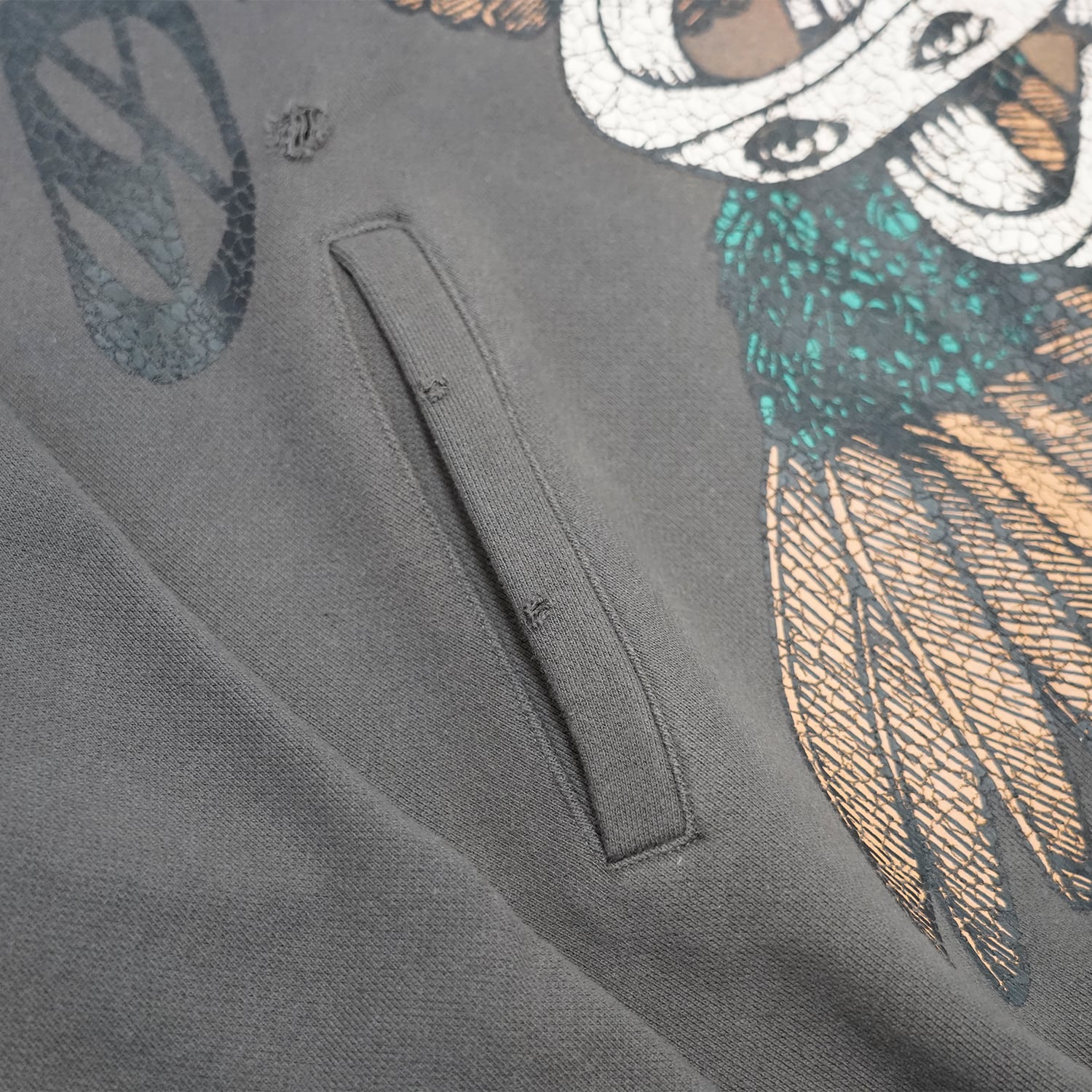 T.C.R THRONES ACID HOODIE - GRAY