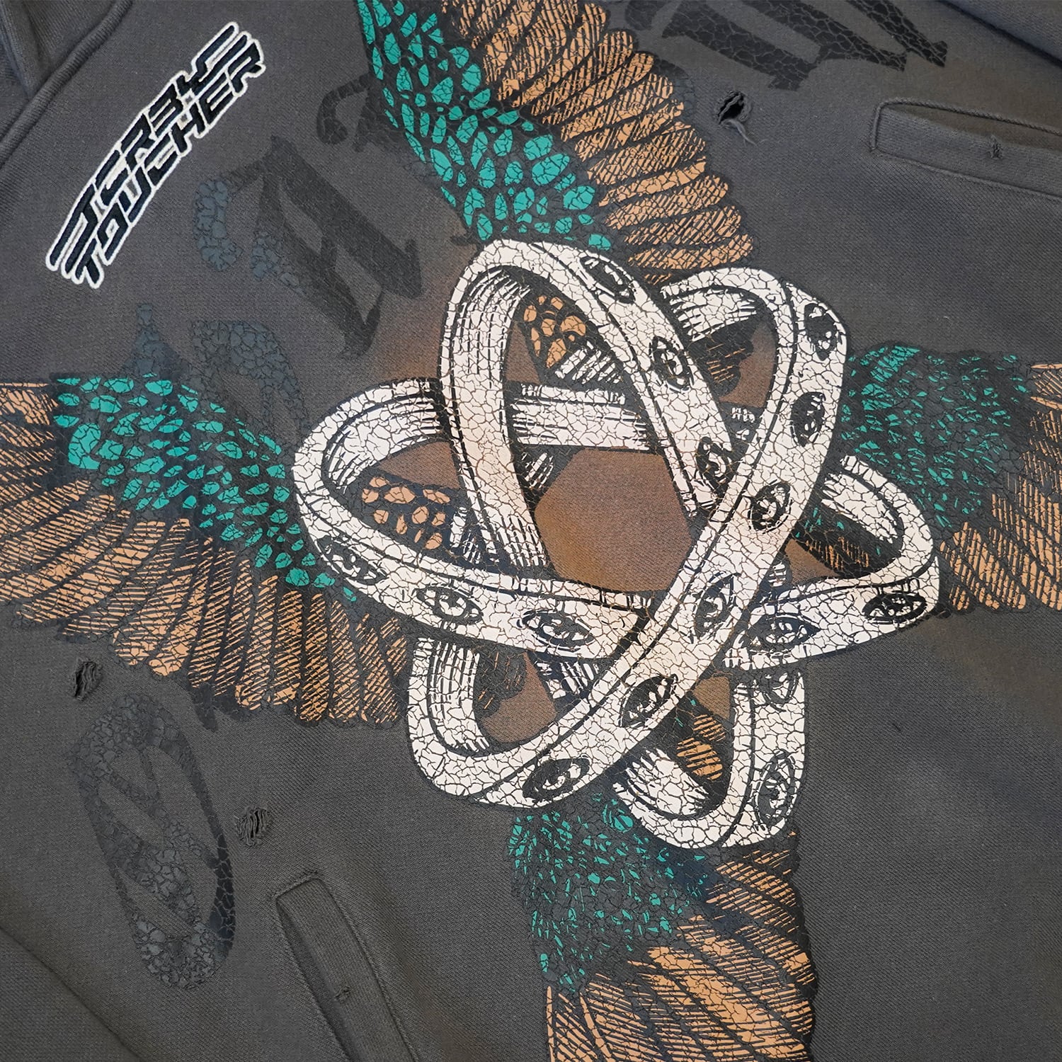 T.C.R THRONES ACID HOODIE - GRAY