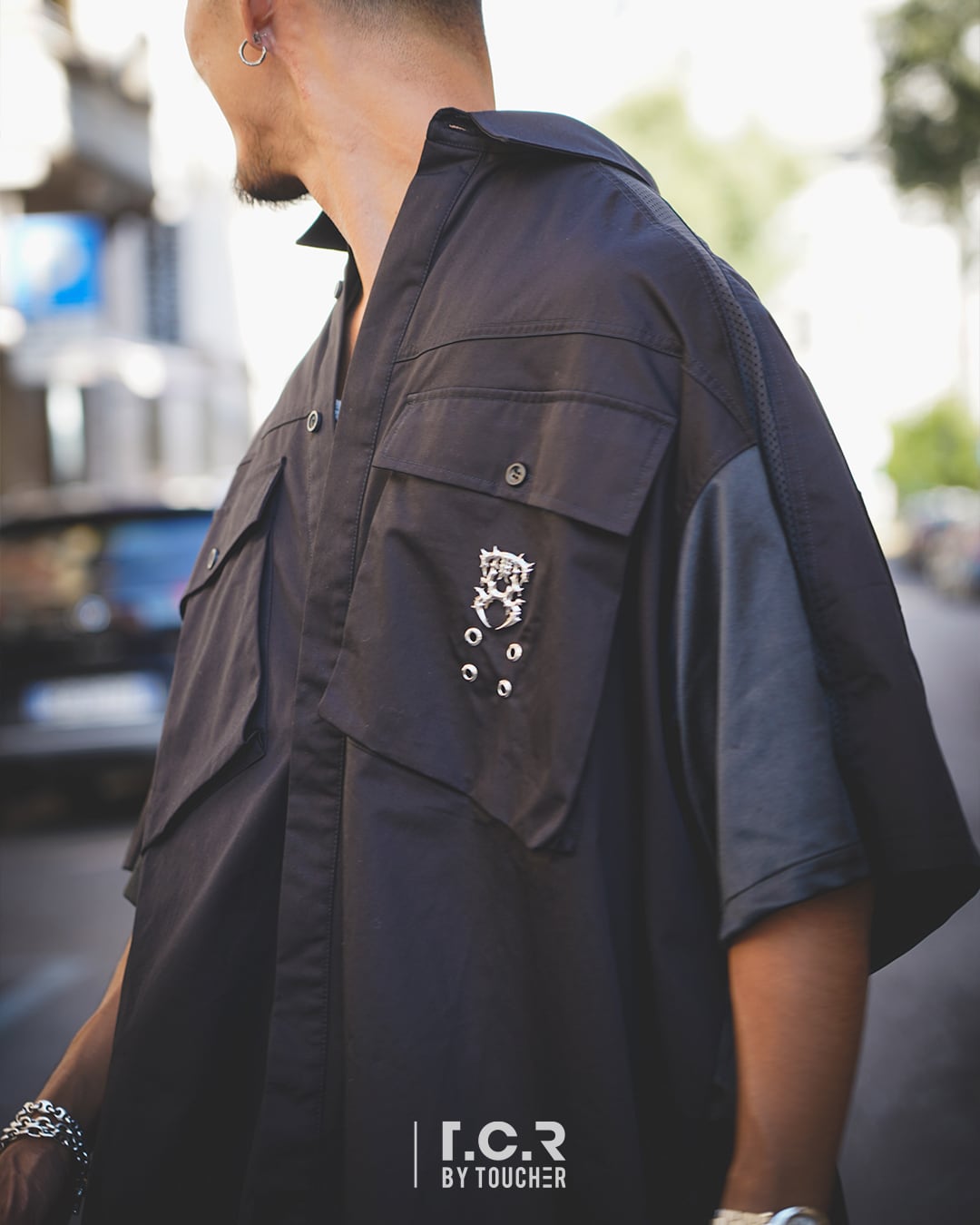 T.C.R NIGHT RAVER RECONSTRUCTION SHIRTS - BLACK