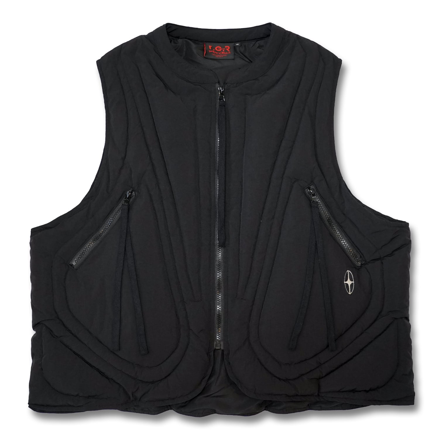T.C.R GRID PUFFER VEST - BLACK
