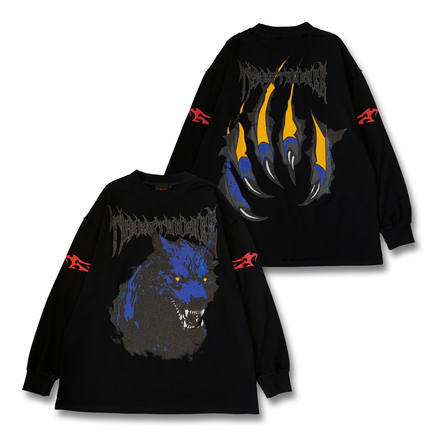 T.C.R WOLF L/S TEE - BLACK