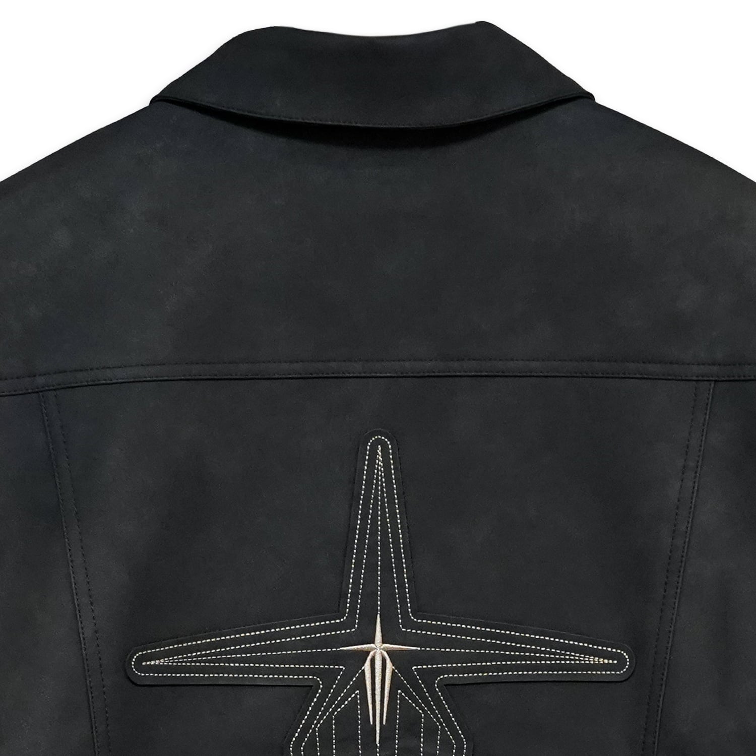 T.C.R WASHED FAUX LEATHER FLAME TRACKER JACKET - BLACK