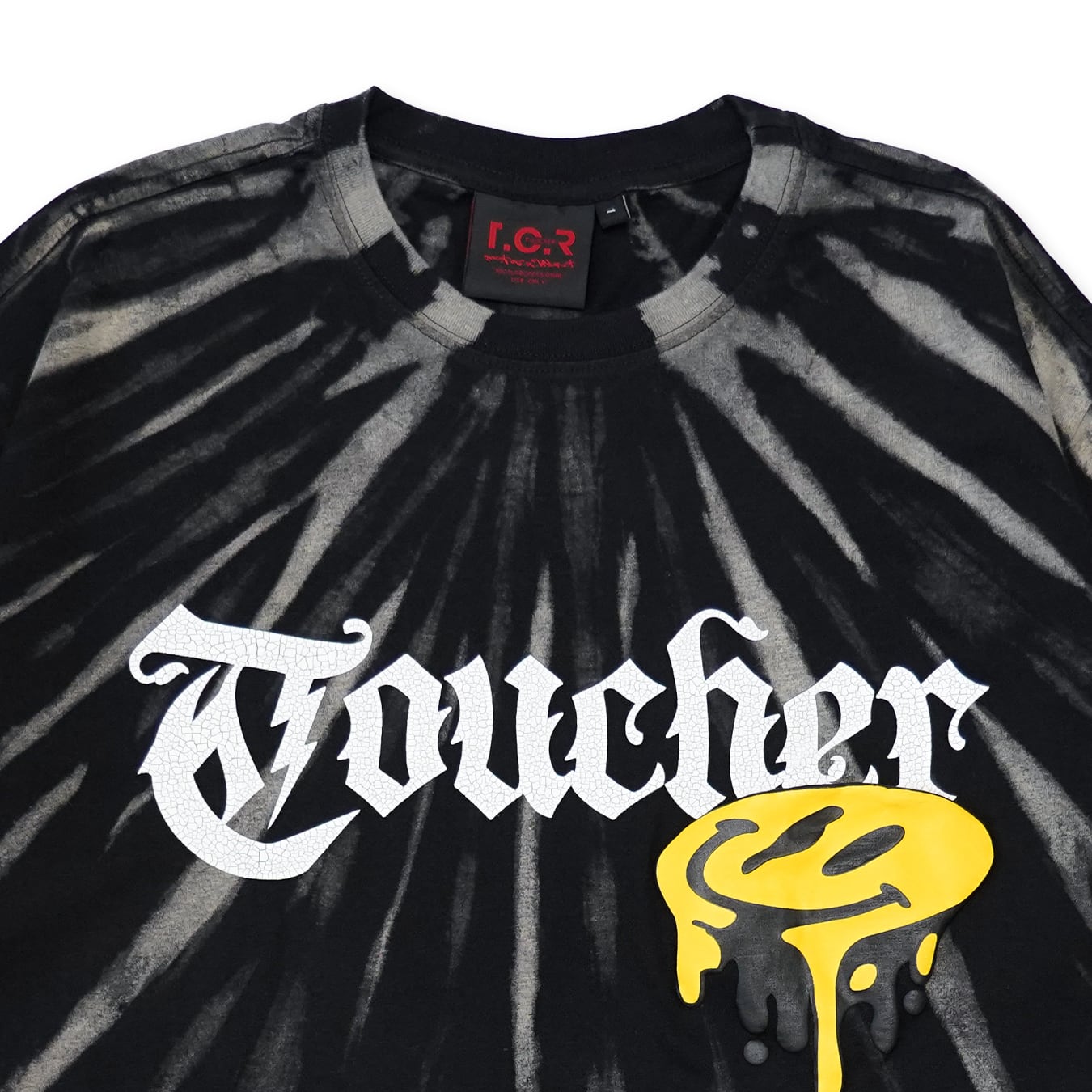 T.C.R DRIP SMILE TIE DYE S/S TEE - BLACK