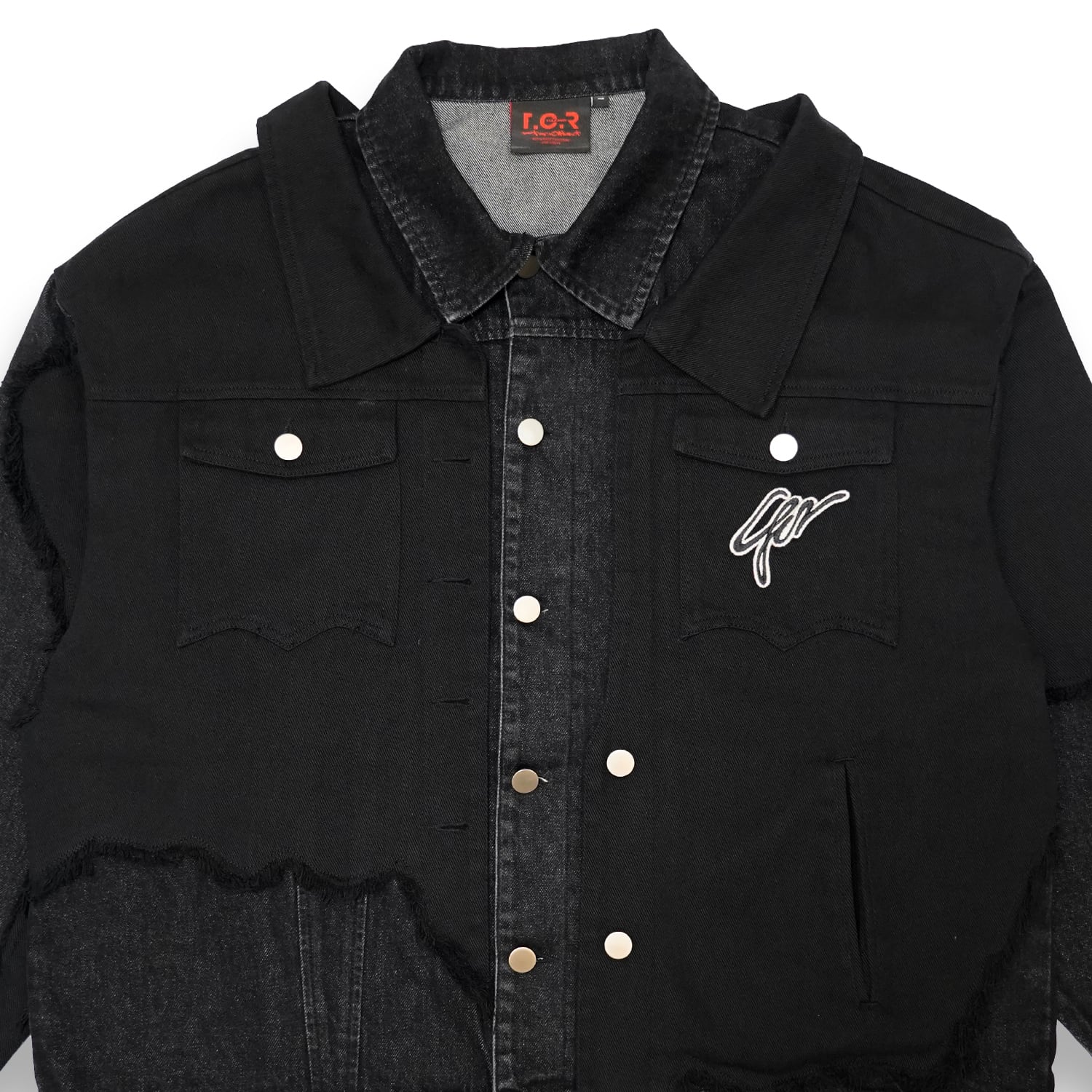 T.C.R NUOVA VISIONE CONTRAST DISTRESSED JACKET - BLACK