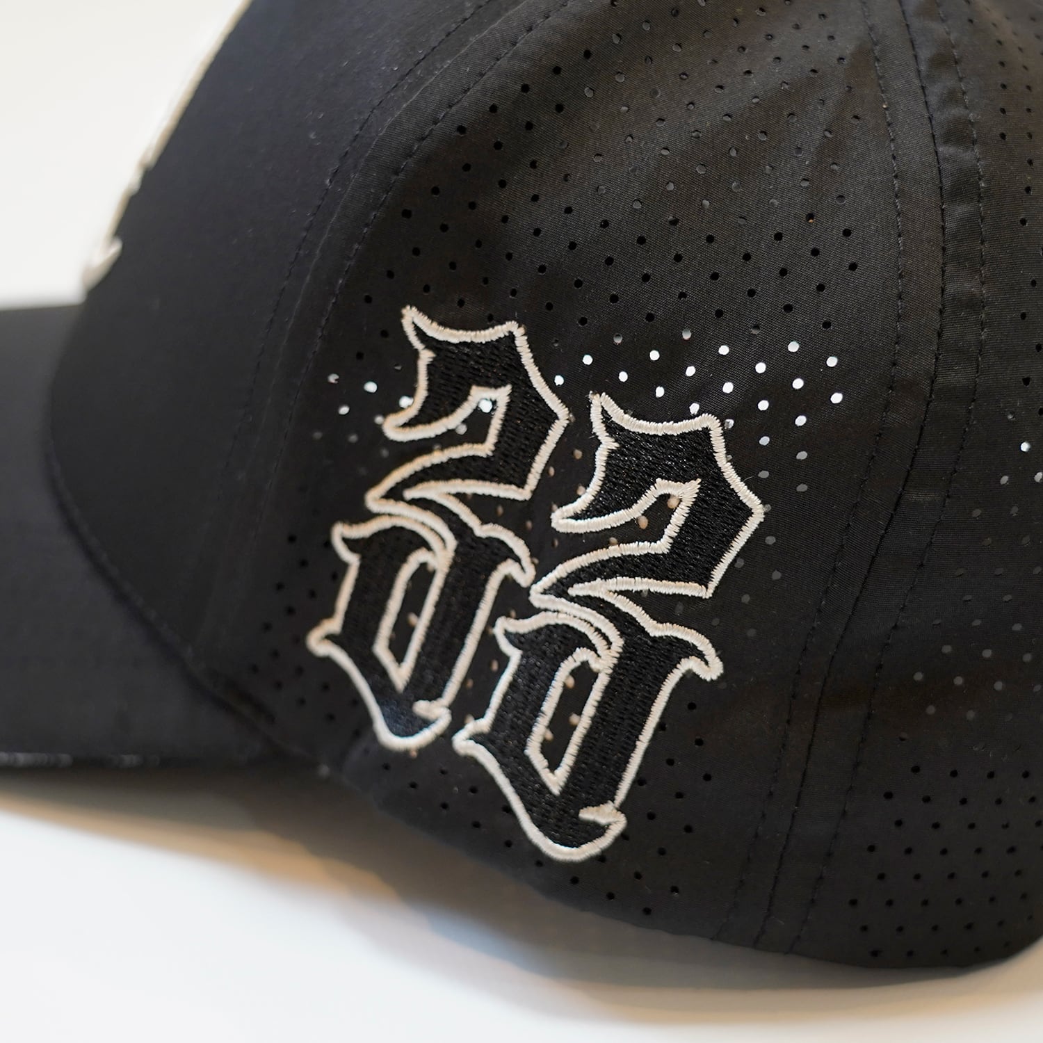 T.C.R NU-YOUTH LASER CUT HOLE QUICK DRY 6PANEL CAP - BLACK