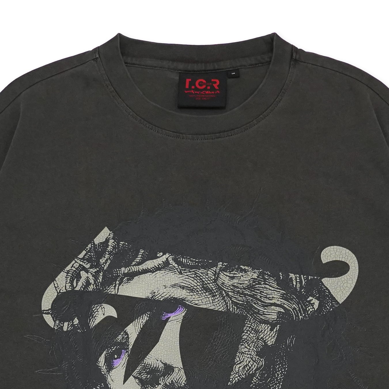 T.C.R LIGHTNING JESUS WASHED S/S TEE - DARK GRAY