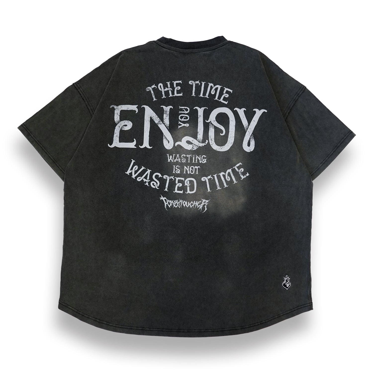 T.C.R JESUS RAVES VINTAGE WASHED S/S TEE - BLACK