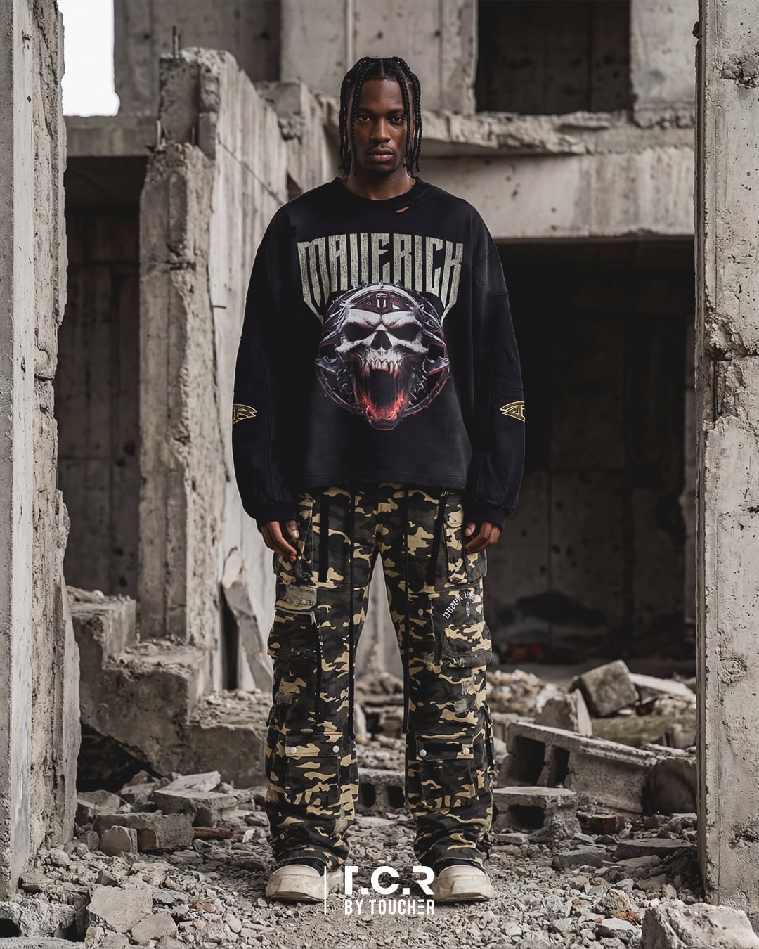 T.C.R REBEL HEART L/S TEE - BLACK