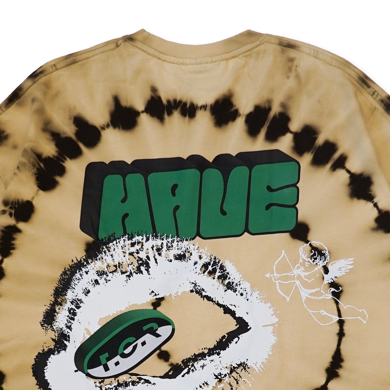 T.C.R DRIP SMILE TIE DYE S/S TEE - KHAKI