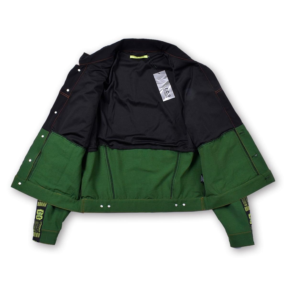 T.C.R EQUIPMENT TRUCKER JACKET V2 - BLACK/GREEN