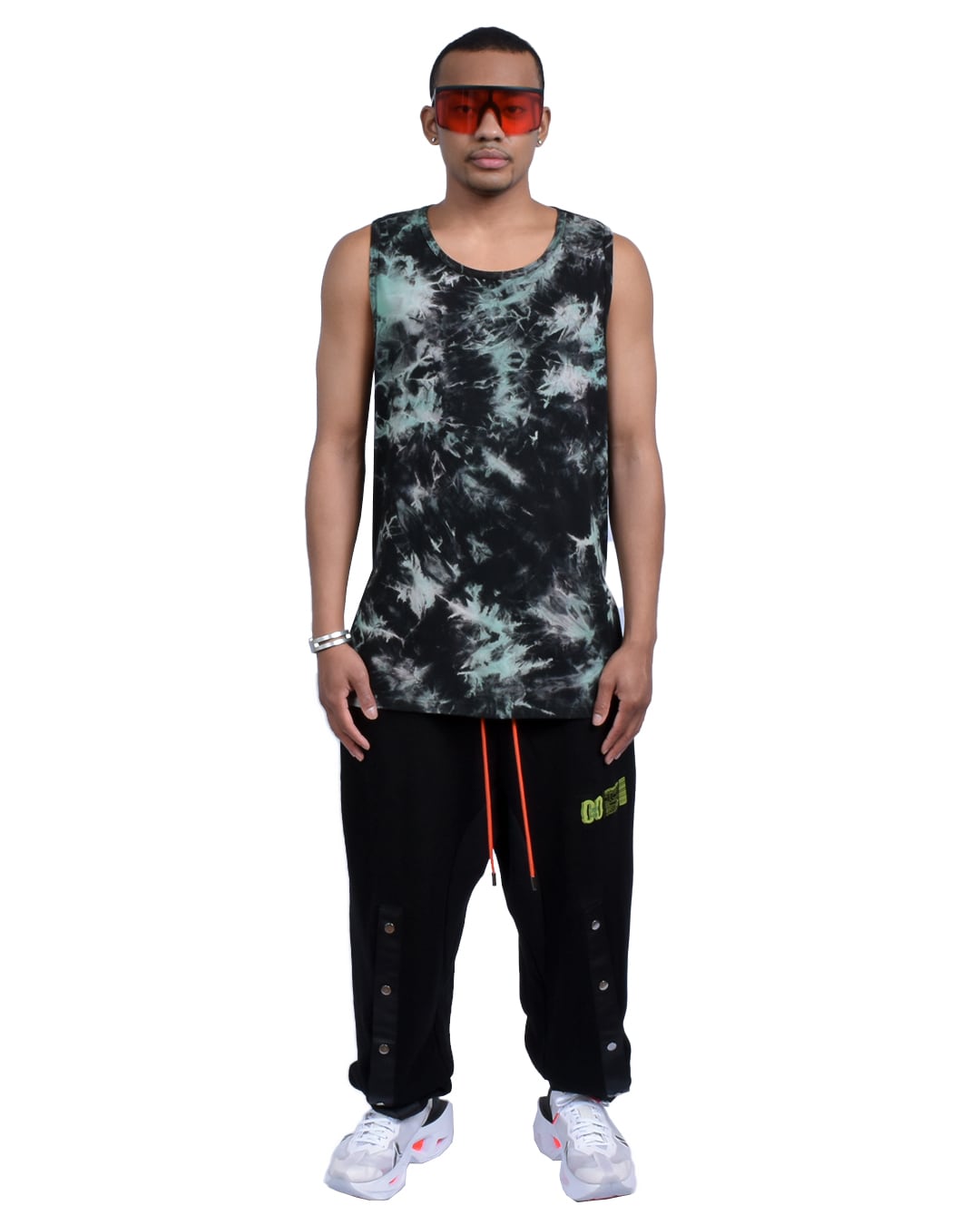 T.C.R TIE DYE LAYERED TANK TOP - GREEN