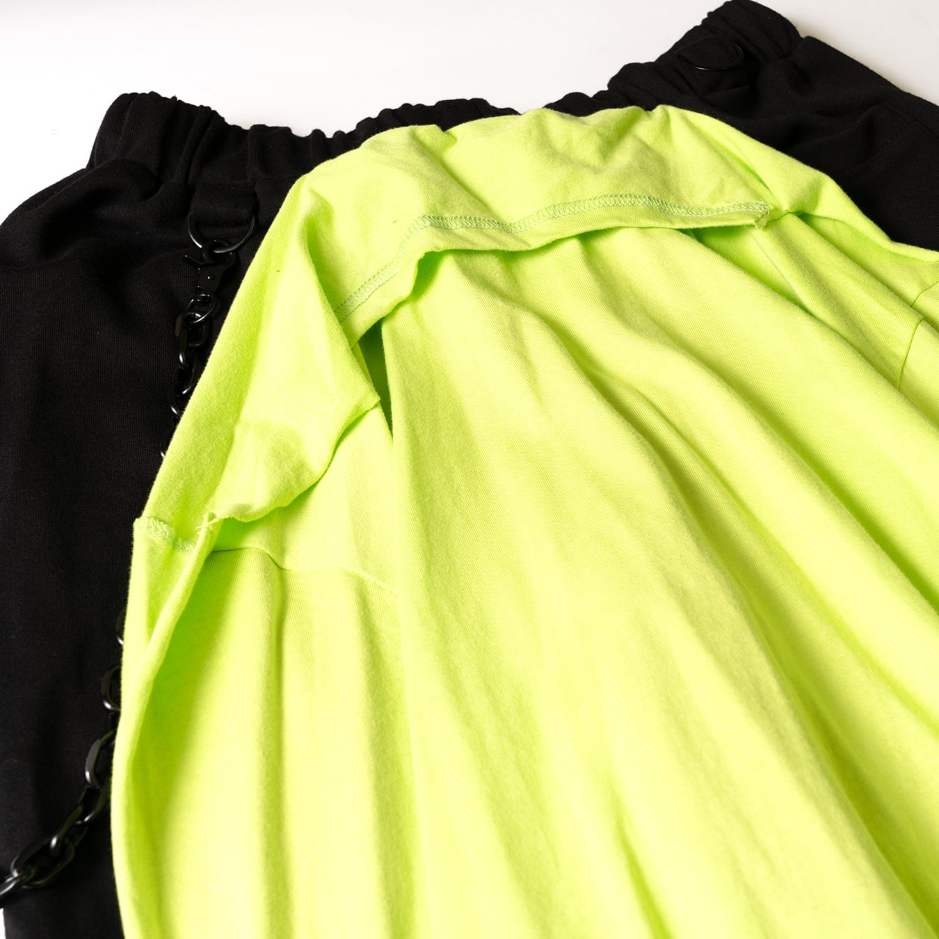 REWORK SWEAT CARGO PANTS - NEON GREEN/BLACK