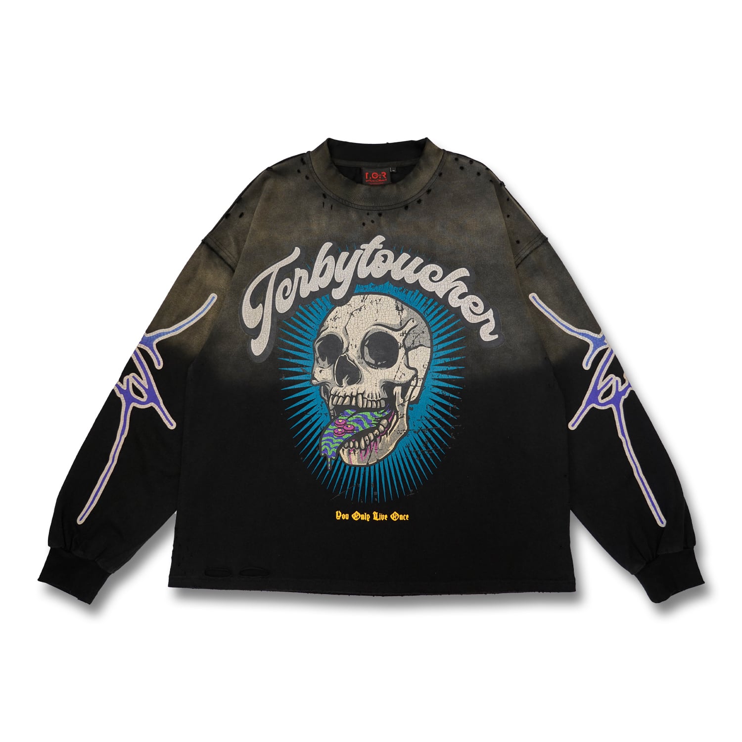 T.C.R Y.O.L.O. FADED L/S TEE - BLACK