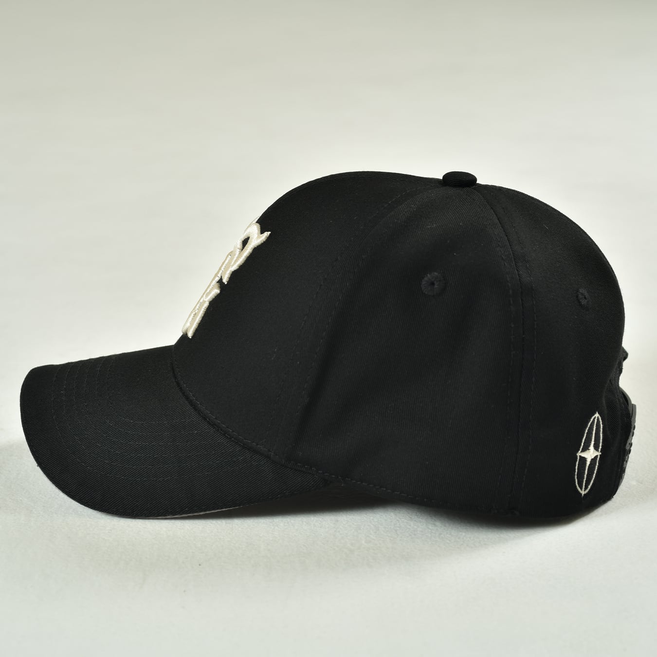 T.C.R MONOGRAM LOGO 6PANEL JESUS CAP - BLACK