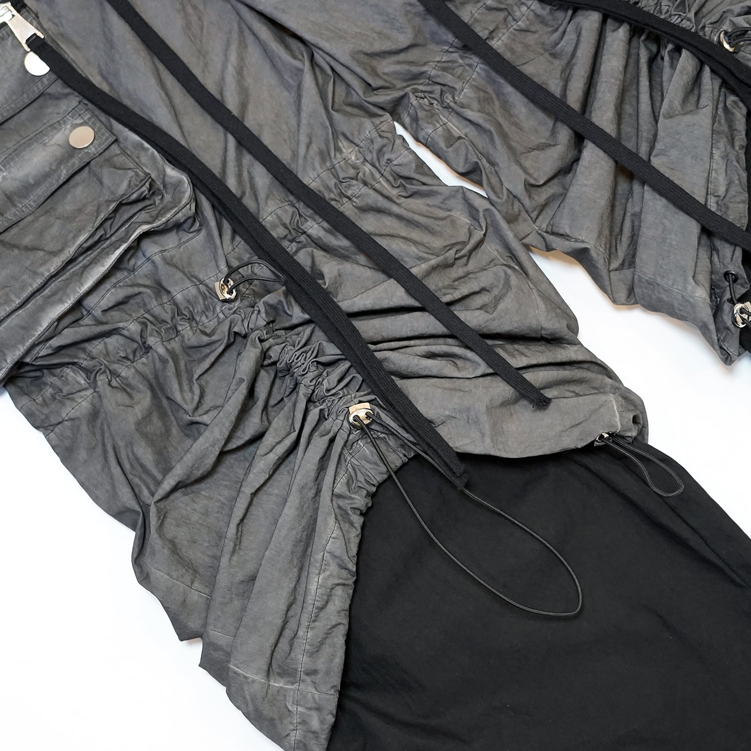 T.C.R TRANSFORM LAYERD BAGGY PANTS - BLACK