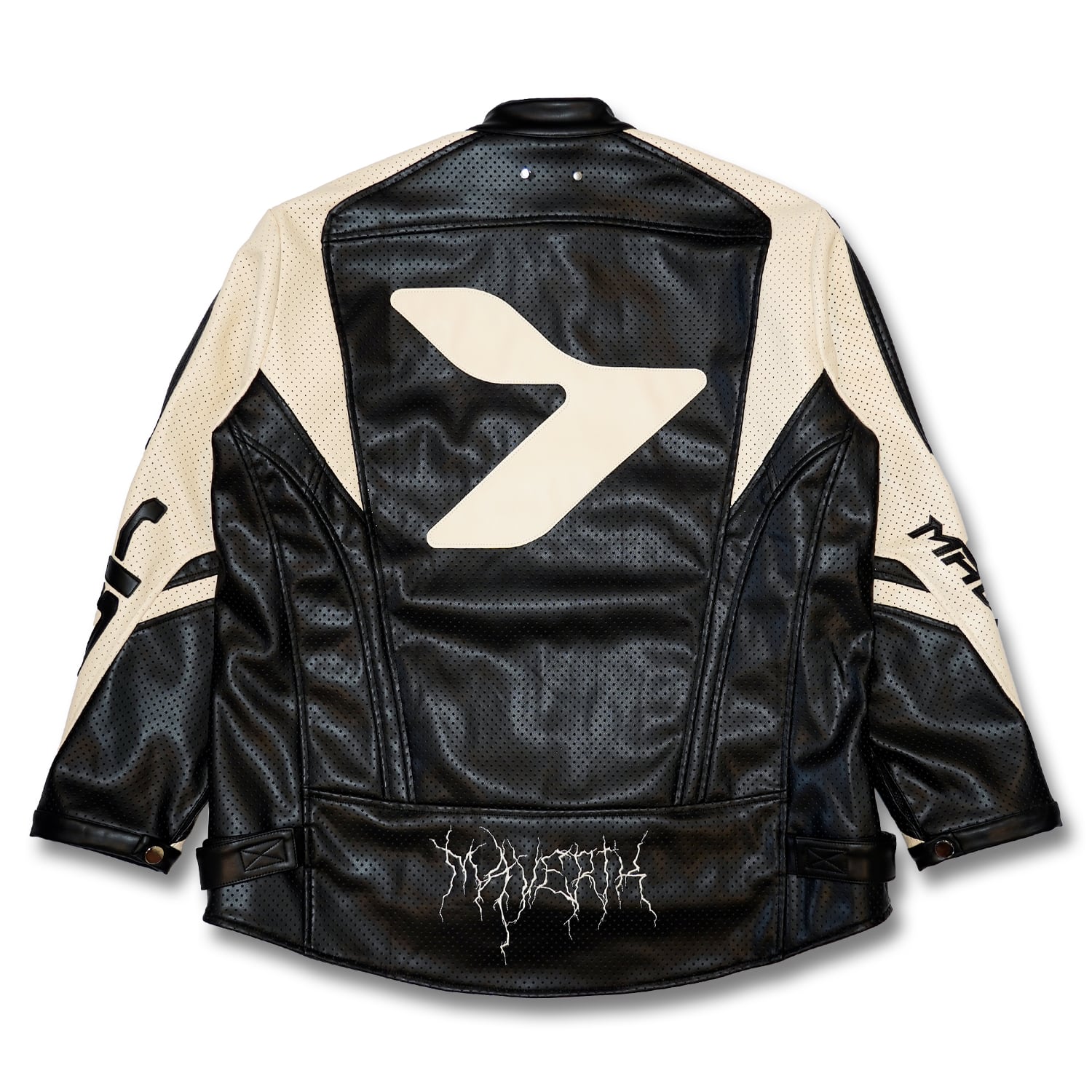 T.C.R MAVERIK MESH LEATHER MOTO JACKET - BLACK