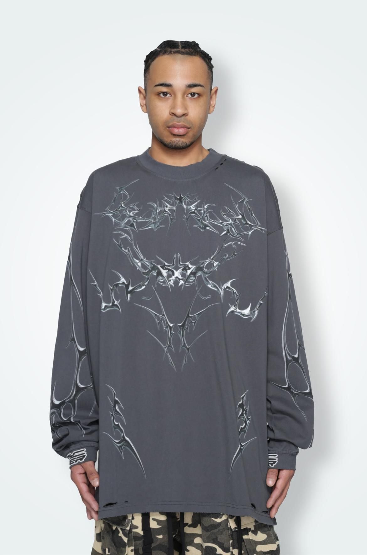 T.C.R CHROME ARMOR L/S TEE - BLACK