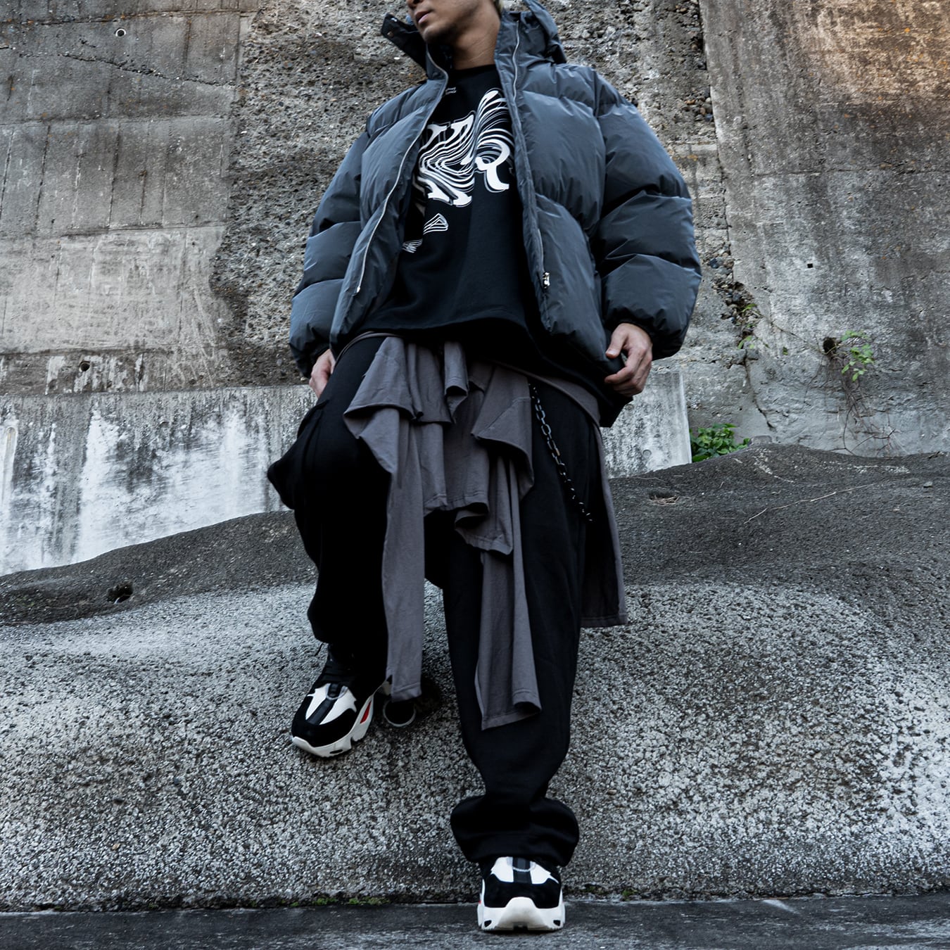 REFLECTIVE PUFFER JACKET - GRAY