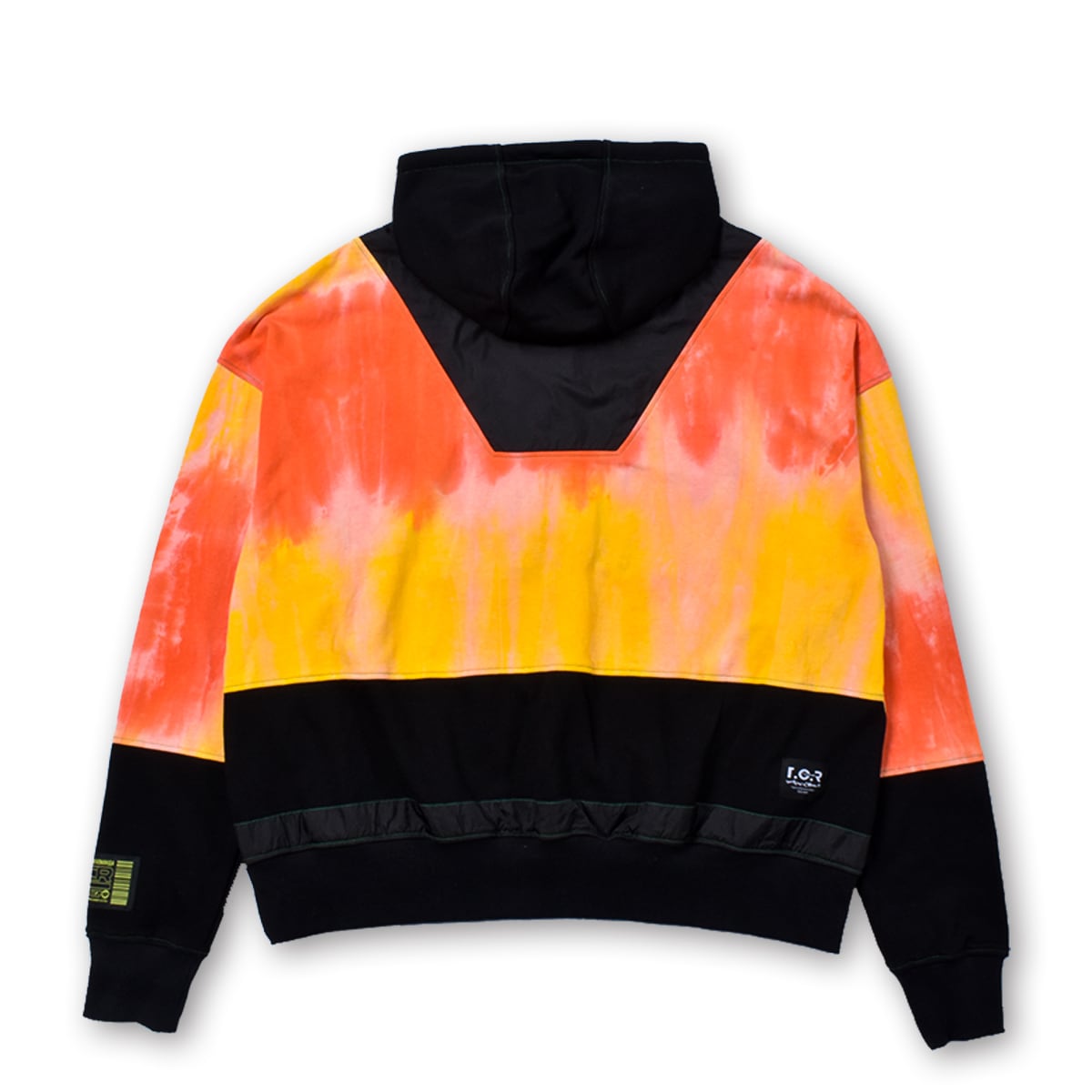TCR ESSENTIAL TECH TIE DYE HOODIE - ORANGE/BLACK