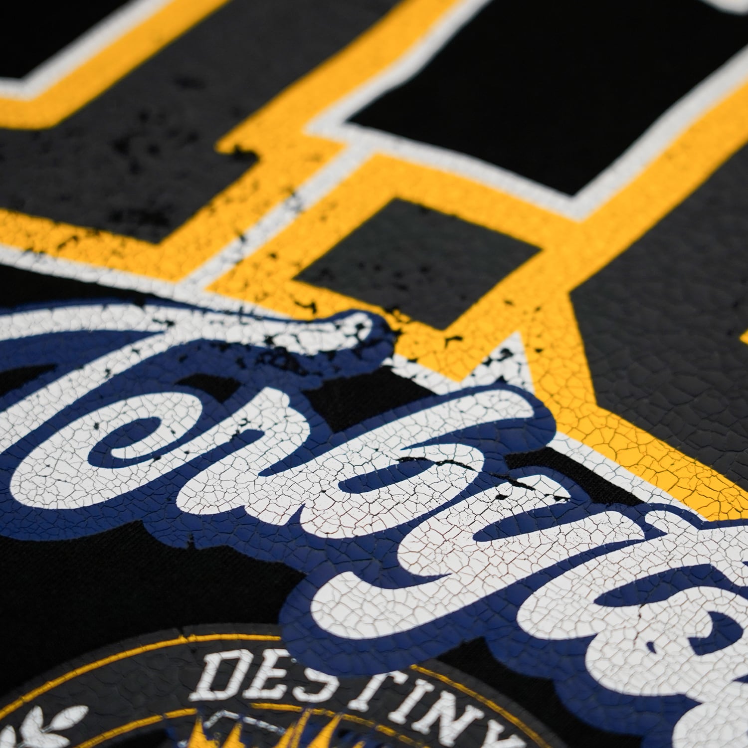 T.C.R COLLEGE LOGO CROPPED WASH S/S TEE - YELLOW / BLACK