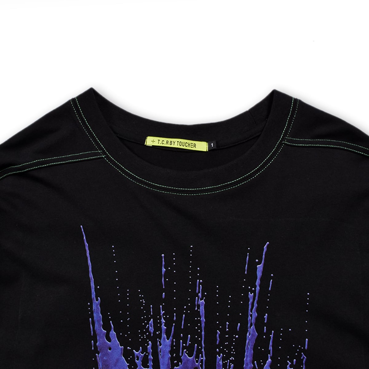 LIQUID OVERSIZED L/S TEE - BLACK/GREEN