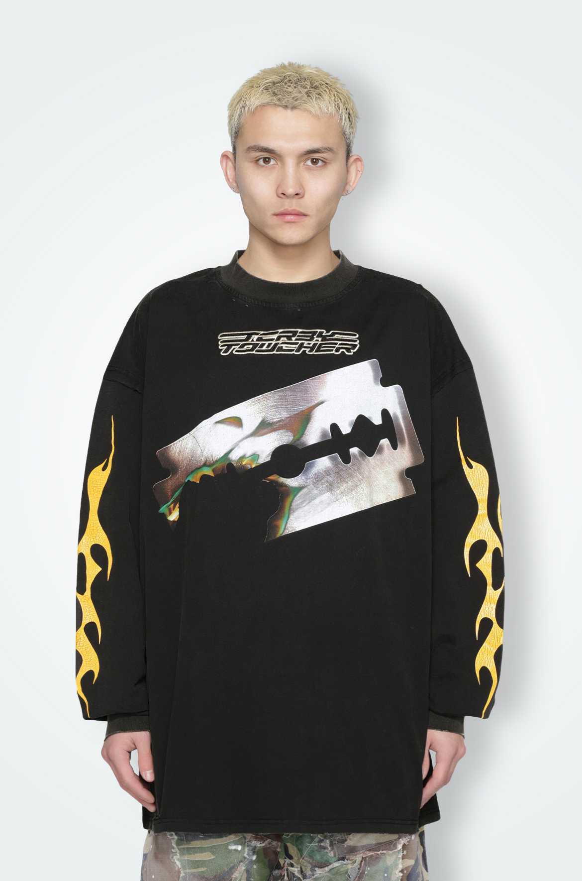 T.C.R FIRE BLADE L/S TEE - BLACK
