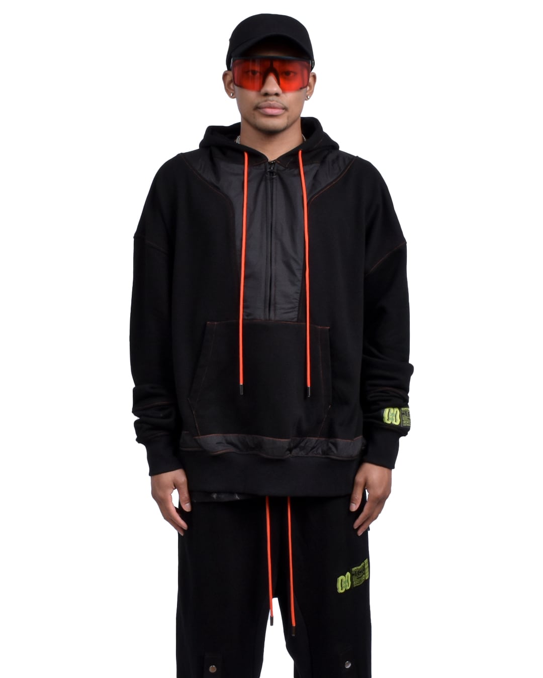 TCR ESSENTIAL TECH HOODIE - BLACK/ORANGE