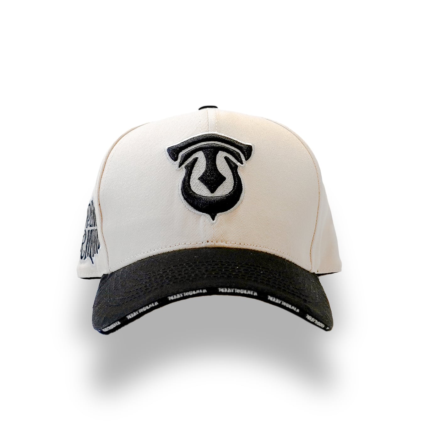 T.C.R FYM MONOGRAM LOGO 6PANEL CAP - BEIGE/BLACK