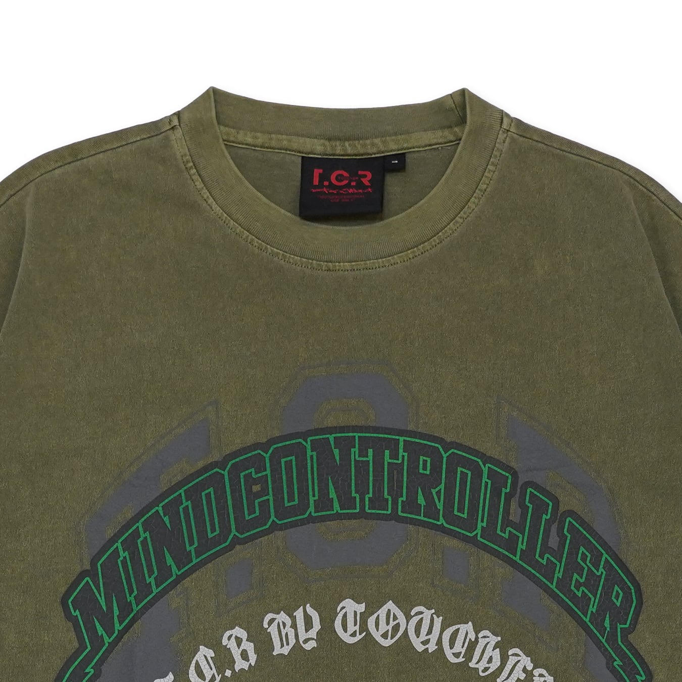 T.C.R MIND CONTROLLER WASHED S/S TEE - GRAY GREEN