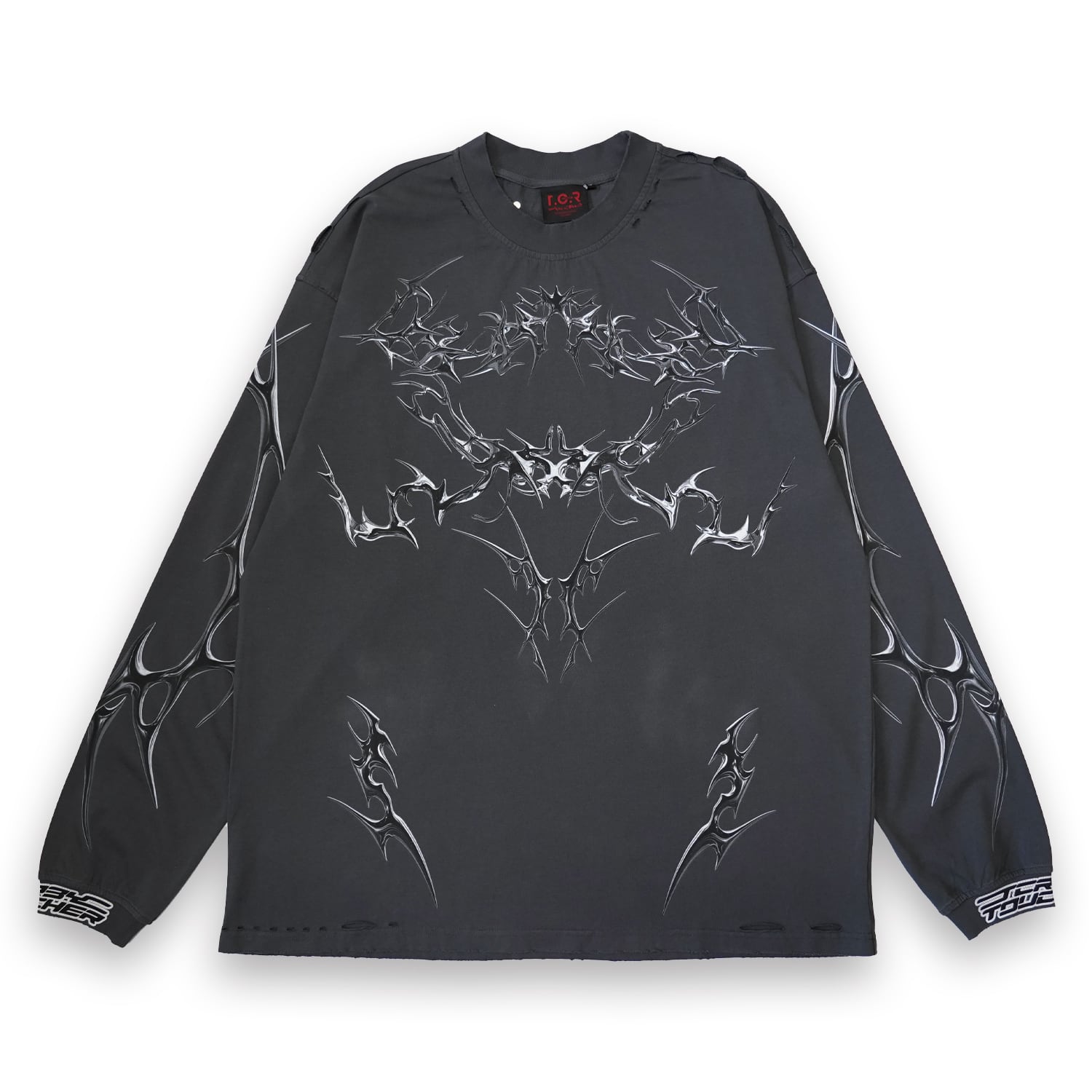 T.C.R CHROME ARMOR L/S TEE - BLACK