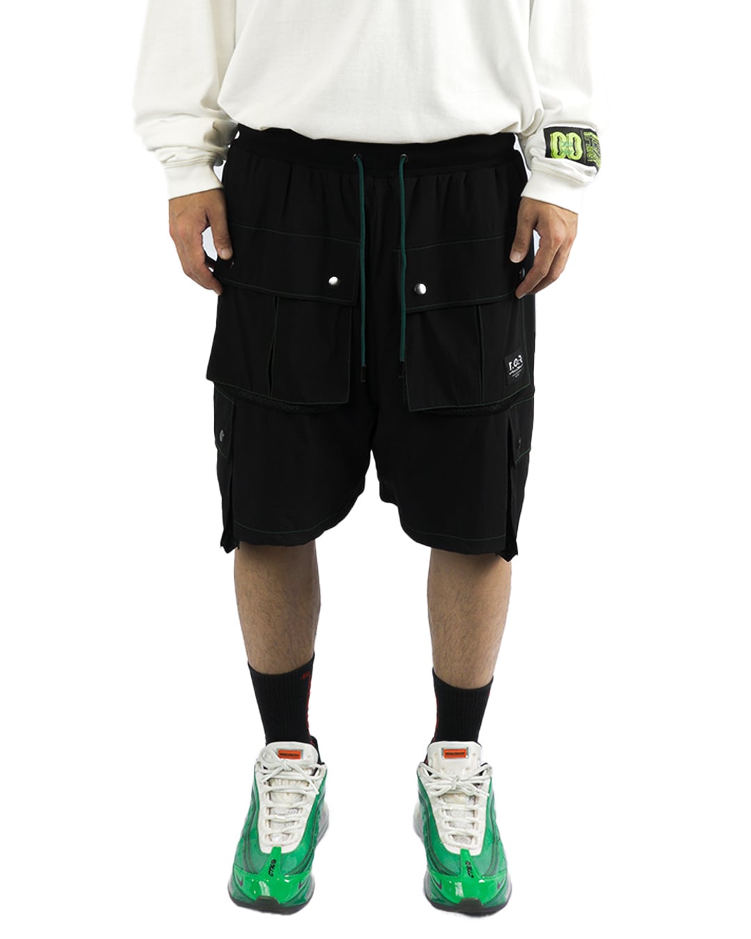 T.C.R EQUIPMENT SHELL SHORTS V3 - BLACK/GREEN